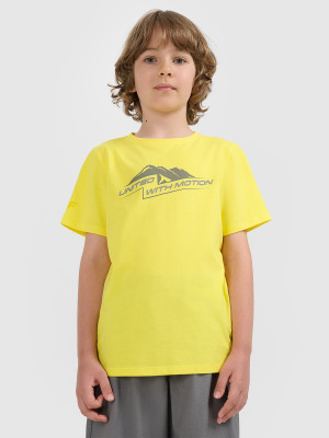 4F T-shirt regular z nadrukiem chłopięcy - pomarańczowy