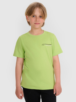 4F T-shirt regular z nadrukiem chłopięcy - zielony
