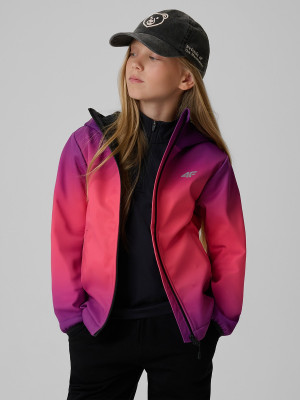 4F Kurtka softshell wiatroodporna membrana 5000 dziewczęca - multikolor