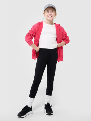 4F Legginsy dzianinowe dziewczęce - czarne