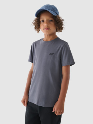 4F T-shirt gładki chłopięcy - szary