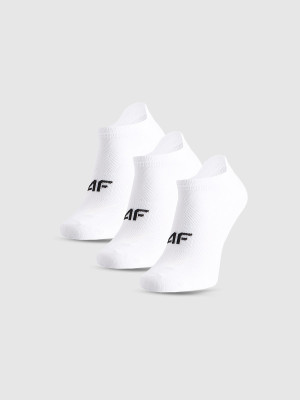 4F Skarpetki sportowe przed kostkę (3-pack) chłopięce - białe