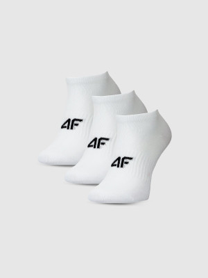 4F Skarpetki casual przed kostkę (3-pack) chłopięce - białe