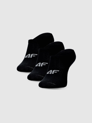 4F Skarpetki casual przed kostkę (3-pack) chłopięce - czarne