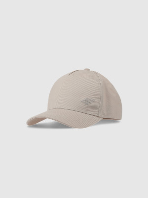 4F Czapka z daszkiem strapback dziecięca - beżowa