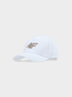 4F Czapka z daszkiem strapback dziecięca - biała