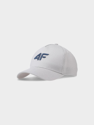 4F Czapka z daszkiem strapback dziecięca - biała