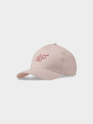 4F Czapka z daszkiem strapback dziecięca - beżowa