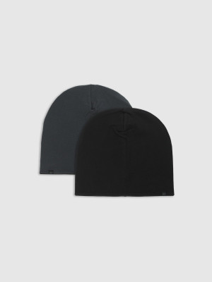 4F Czapka beanie dwustronna dziecięca - szara