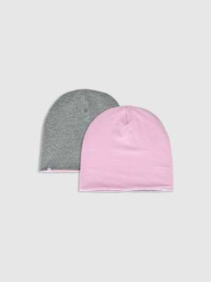 4F Czapka beanie dwustronna dziecięca - fioletowa