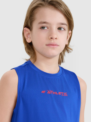 4F Tank top sportowy szybkoschnący chłopięcy - granatowy