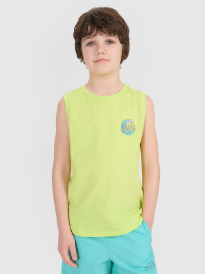 4F Tank top regular z nadrukiem chłopięcy - zielony