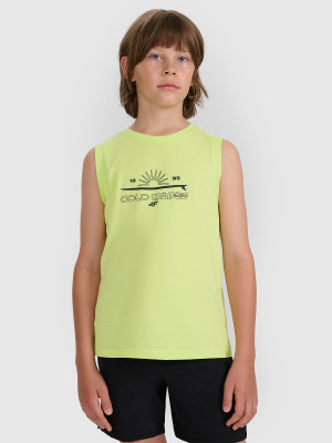 4F Tank top regular z nadrukiem chłopięcy - zielony