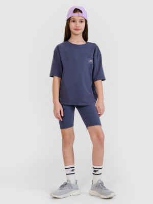 4F Legginsy kolarki dziewczęce - szare