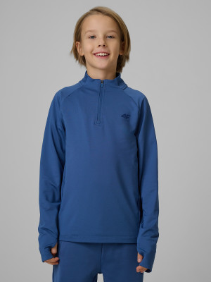 4F Bluza sportowa slim bez kaptura chłopięca - granatowa