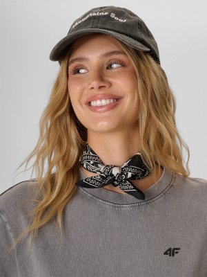 4F Czapka z daszkiem strapback damska - szara