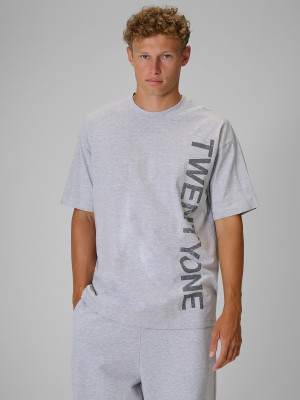 4F Regular Size: T-shirt loose z nadrukiem 4F | Tomasz Fornal - szary