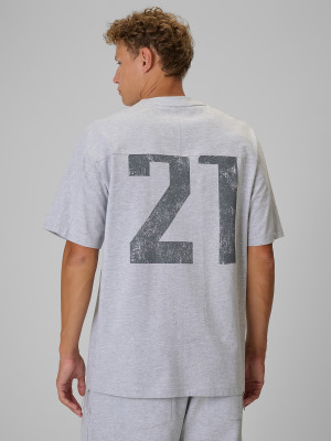 4F Regular Size: T-shirt loose z nadrukiem 4F | Tomasz Fornal - szary
