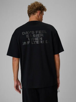 4F Regular Size: T-shirt loose z nadrukiem 4F | Tomasz Fornal - czarny