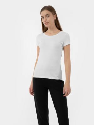 4F T-shirt regular gładki damski