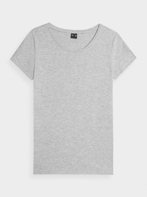 4F T-shirt regular gładki damski