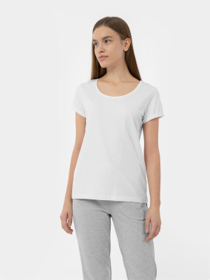 4F T-shirt regular gładki damski