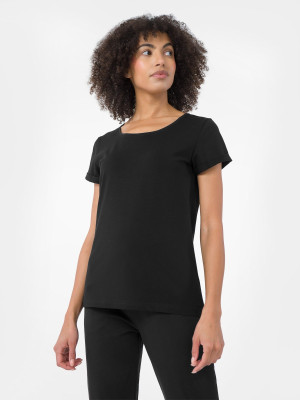 4F T-shirt regular gładki damski