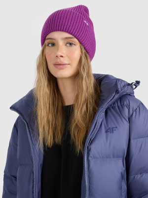 4F Czapka beanie damska - fioletowa