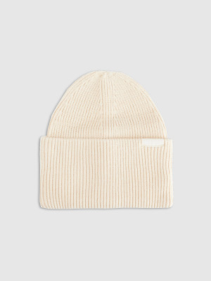 4F Czapka beanie uniseks - beżowa
