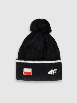4F Czapka zimowa z wełną merino uniseks - czarna