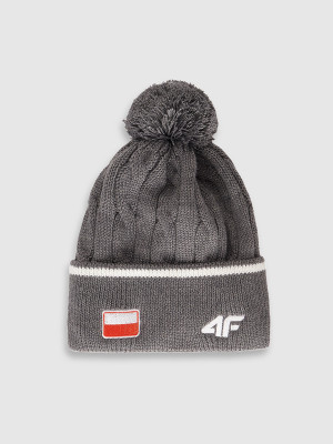 4F Czapka zimowa z wełną merino uniseks - szara