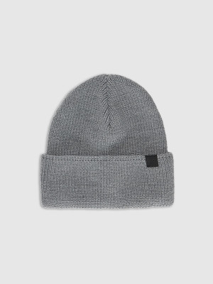 4F Czapka beanie z wełną merino uniseks - szara