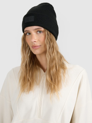4F Czapka beanie uniseks - czarna