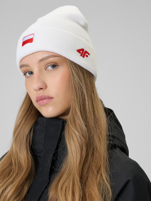 4F Czapka beanie uniseks - biała