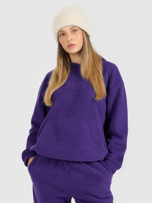 4F Polar loose z kapturem damski - fioletowy