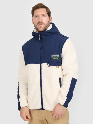 4F Polar sherpa regular z kapturem męski - biały