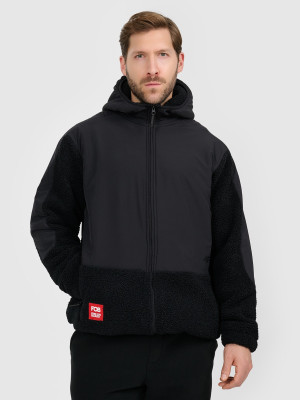 4F Polar sherpa loose z kapturem męski - czarny