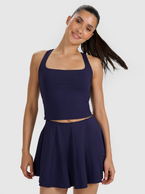 4F Crop-top tenisowy szybkoschnący damski - granatowy