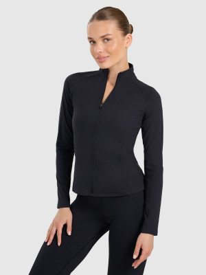 4F Bluza treningowa slim szybkoschnąca damska - czarna
