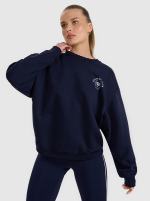 4F Bluza dresowa nierozpinana bez kaptura damska - granatowa