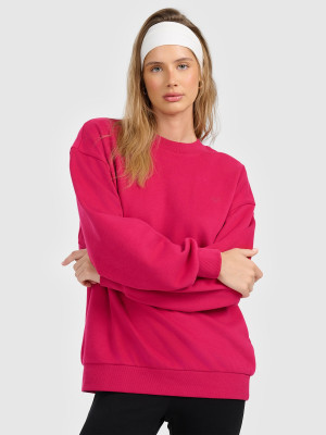 4F Bluza dresowa nierozpinana bez kaptura damska - różowa
