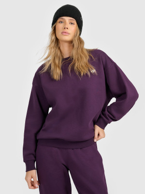 4F Bluza dresowa nierozpinana bez kaptura damska - fioletowa