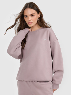 4F Bluza dresowa nierozpinana bez kaptura damska - beżowa