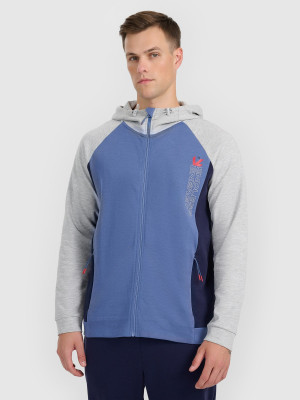 4F Bluza dresowa rozpinana z kapturem męska - szara