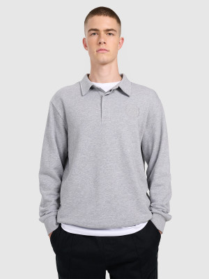 4F Bluza dresowa regular z kołnierzykiem męska - szara