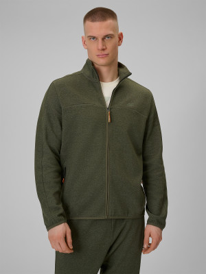 4F Bluza dresowa regular bez kaptura męska - khaki