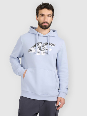 4F Bluza dresowa nierozpinana z kapturem męska - niebieska