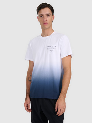 4F T-shirt regular z nadrukiem męski - granatowy