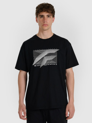 4F T-shirt regular z nadrukiem męski - czarny