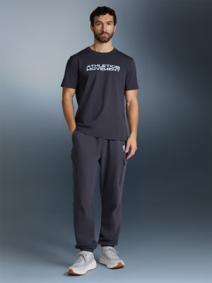 4F T-shirt regular z nadrukiem męski - szary